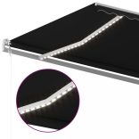 antracitszürke szélérzékelős és LED-es napellenző 500 x 350 cm