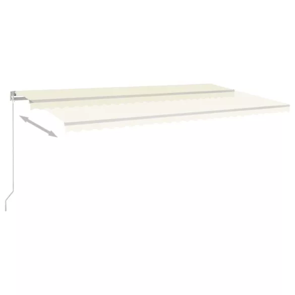 krémszínű kézzel kihúzható LED-es napellenző 600 x 350 cm