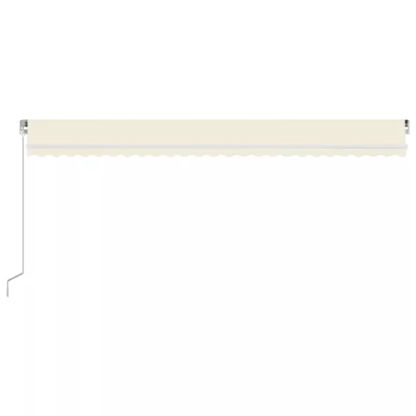krémszínű kézzel kihúzható LED-es napellenző 600 x 350 cm