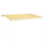 sárga és fehér automata napellenző 600 x 350 cm