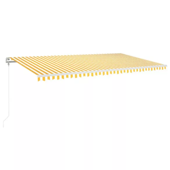 sárga és fehér automata napellenző 600 x 350 cm