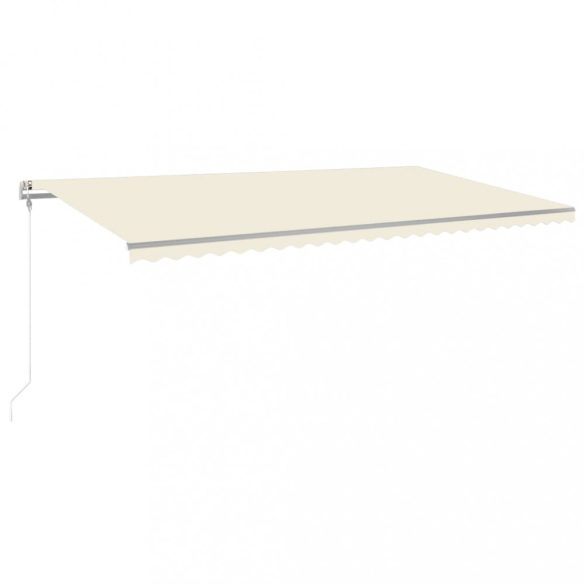 krémszínű automata szélérzékelős és LED-es napellenző 600x350cm