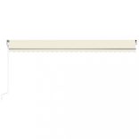 krémszínű automata szélérzékelős és LED-es napellenző 600x350cm