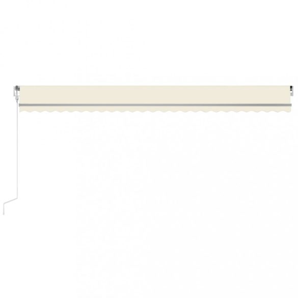 krémszínű automata szélérzékelős és LED-es napellenző 600x350cm