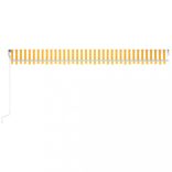 sárga-fehér szélérzékelős és LED-es napellenző 600 x 350 cm