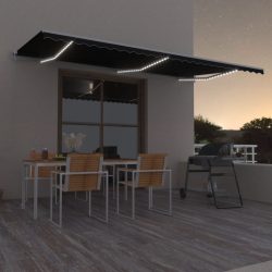   antracitszürke szélérzékelős és LED-es napellenző 600 x 350 cm