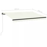 krémszínű kézzel kihúzható napellenző 350 x 250 cm