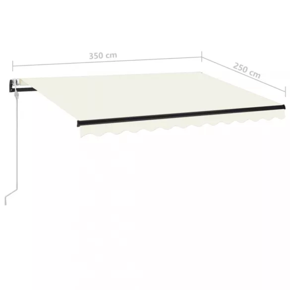 krémszínű automata napellenző 350 x 250 cm