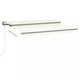 krémszínű automata szélérzékelős és LED-es napellenző 350x250cm