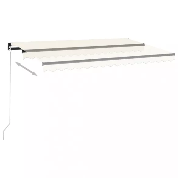 krémszínű kézzel kihúzható napellenző 450 x 300 cm