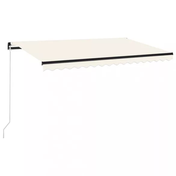 krémszínű kézzel kihúzható LED-es napellenző 450 x 300 cm