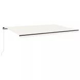 krémszínű kézzel kihúzható LED-es napellenző 500x300 cm