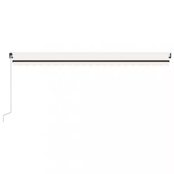 krémszínű kézzel kihúzható LED-es napellenző 500x300 cm