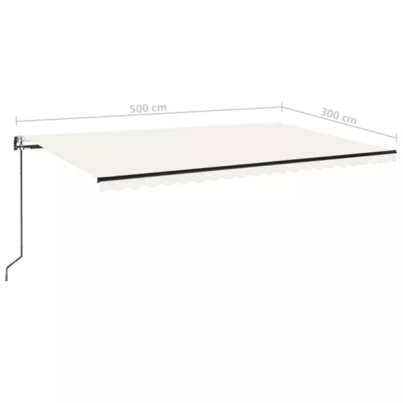 krémszínű automata napellenző 500x300 cm
