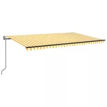 sárga és fehér automata napellenző 500x300 cm