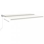 krémszínű automata szélérzékelős és LED-es napellenző 500x300cm