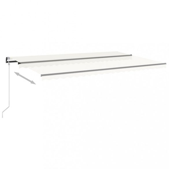 krémszínű automata szélérzékelős és LED-es napellenző 500x300cm