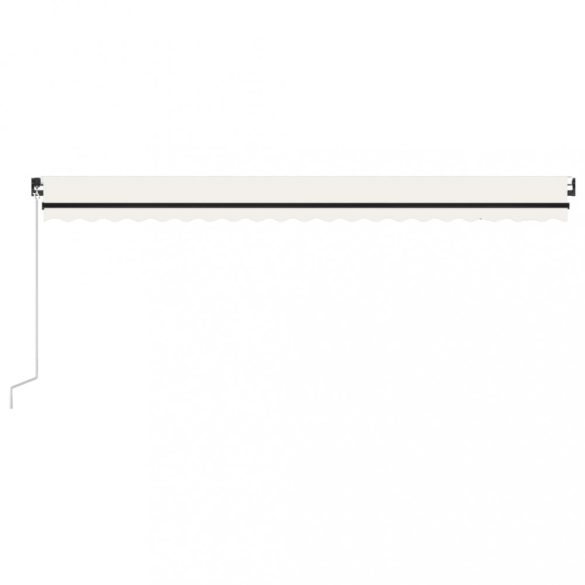 krémszínű automata szélérzékelős és LED-es napellenző 500x300cm