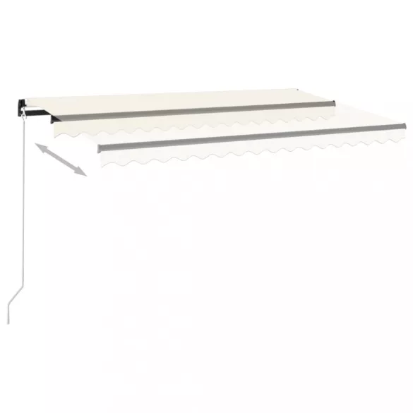 krémszínű kézzel kihúzható napellenző 400 x 350 cm