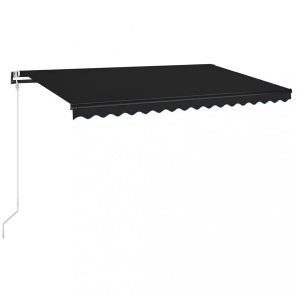 antracitszürke szélérzékelős és LED-es napellenző 400x350 cm