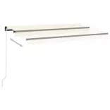 krémszínű kézzel kihúzható LED-es napellenző 450 x 350 cm