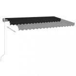 antracitszürke szélérzékelős és LED-es napellenző 450 x 350 cm