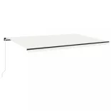 krémszínű kézzel kihúzható LED-es napellenző 500x350 cm