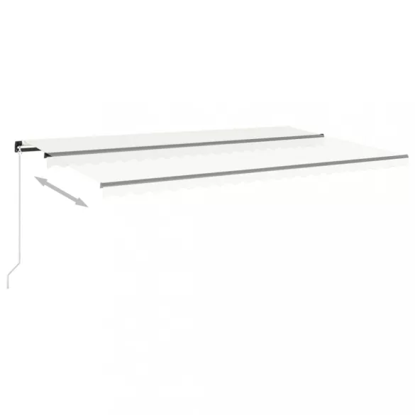 krémszínű kézzel kihúzható LED-es napellenző 500x350 cm