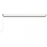 krémszínű kézzel kihúzható LED-es napellenző 500x350 cm