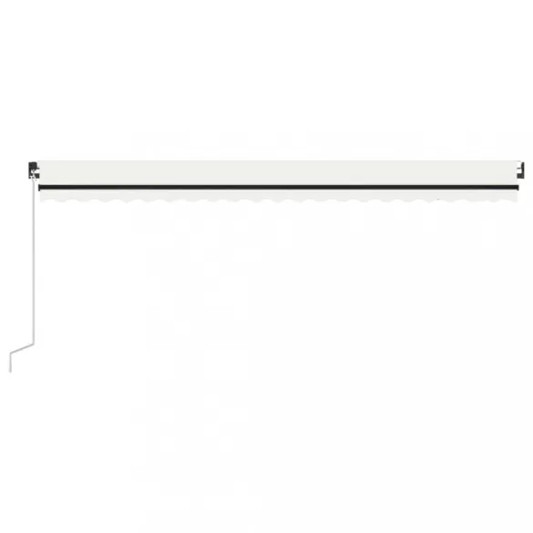 krémszínű kézzel kihúzható LED-es napellenző 500x350 cm