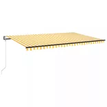 sárga és fehér automata napellenző 500 x 350 cm