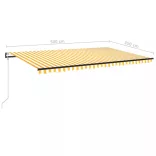 sárga és fehér automata napellenző 500 x 350 cm