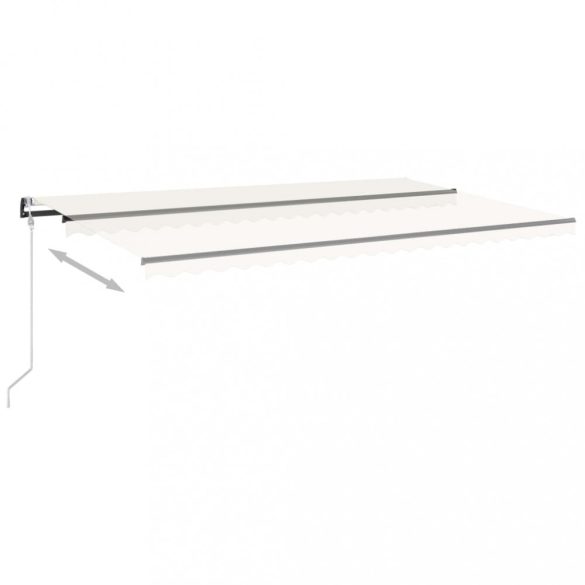 krémszínű automata szélérzékelős és LED-es napellenző 500x350cm