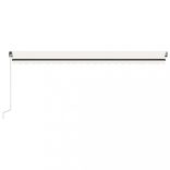 krémszínű automata szélérzékelős és LED-es napellenző 500x350cm