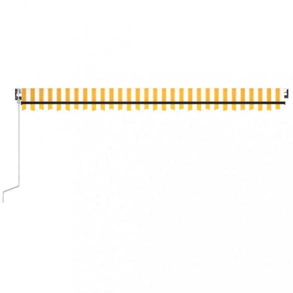 sárga-fehér szélérzékelős és LED-es napellenző 500 x 350 cm