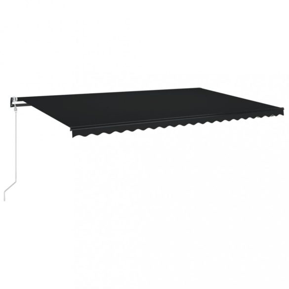 antracitszürke szélérzékelős és LED-es napellenző 500 x 350 cm