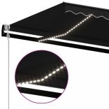 antracitszürke szélérzékelős és LED-es napellenző 500 x 350 cm