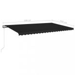 antracitszürke szélérzékelős és LED-es napellenző 500 x 350 cm