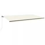 krémszínű kézzel kihúzható napellenző 600 x 350 cm