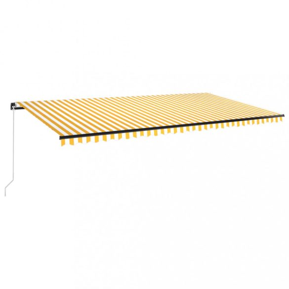 sárga és fehér kézzel kihúzható napellenző 600 x 350 cm