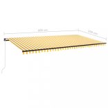 sárga és fehér kézzel kihúzható napellenző 600 x 350 cm