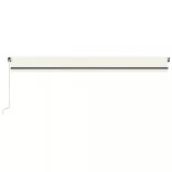 krémszínű kézzel kihúzható LED-es napellenző 600 x 350 cm