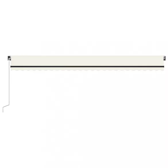 krémszínű kézzel kihúzható LED-es napellenző 600 x 350 cm