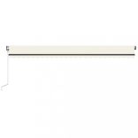 krémszínű automata szélérzékelős és LED-es napellenző 600x350cm