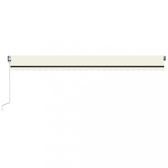 krémszínű automata szélérzékelős és LED-es napellenző 600x350cm