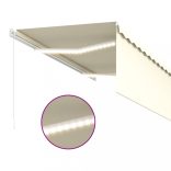 krémszínű LED-es kézzel kihúzható napellenző redőnnyel 3x2,5 m