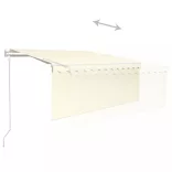 krémszínű automata kihúzható napellenző redőnnyel 3 x 2,5 m