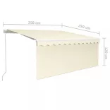 krémszínű kézzel kihúzható napellenző redőnnyel 3 x 2,5 m