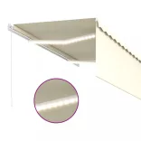 krémszínű kézzel kihúzható LED-es napellenző redőnnyel 3x2,5 m