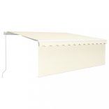 krémszínű kézzel kihúzható napellenző redőnnyel 4 x 3 m